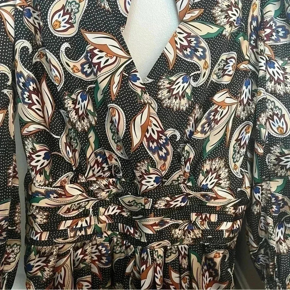 Maje Isley Wrap-effect Printed Satin Playsuit- Size 36; Like New without tags - Picture 6 of 16